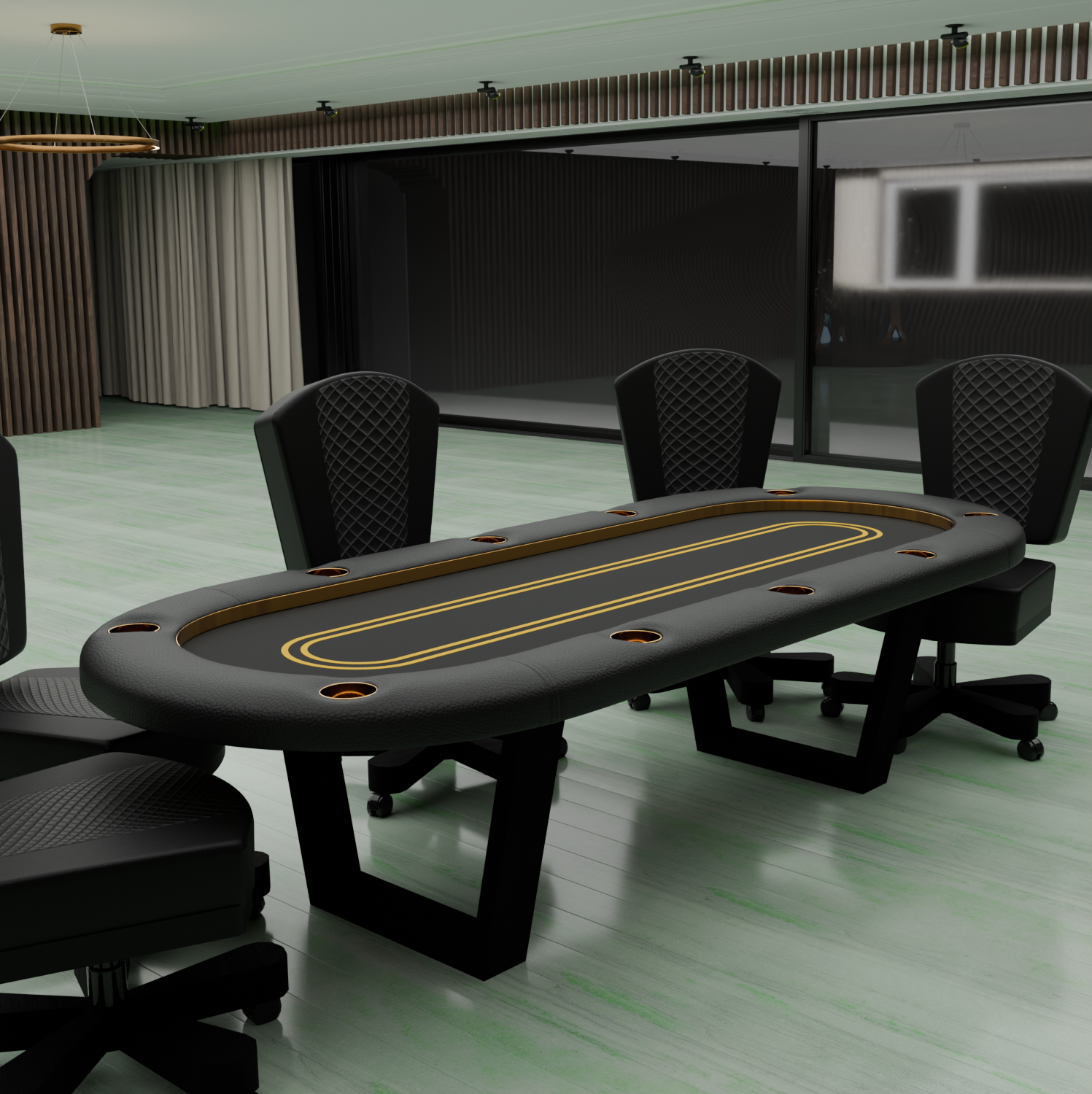 Casino style Manetho Texas Holdem Oval Poker Table