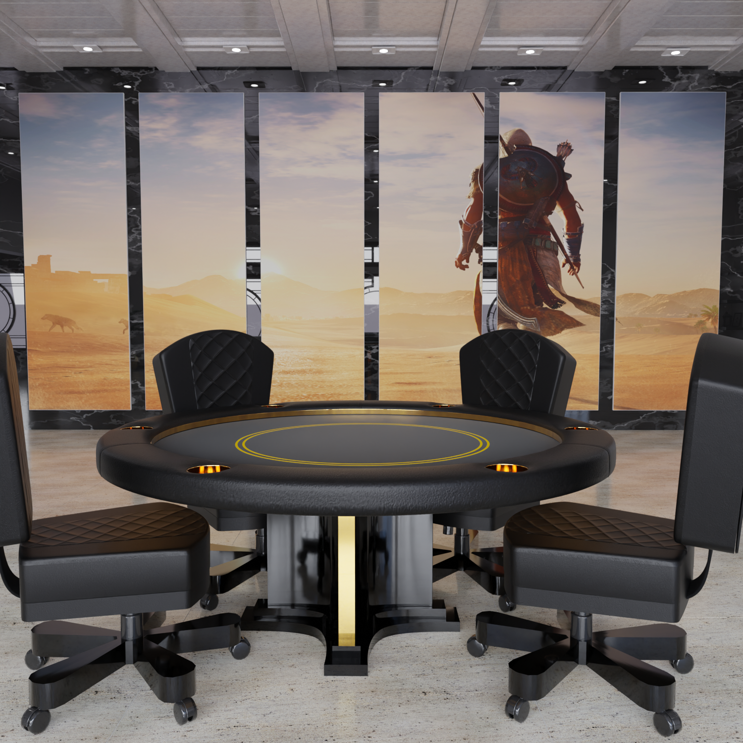 Luxor Round Poker Table